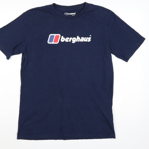 Berghaus Men's Blue Organic Cotton Logo T-Shirt Size M