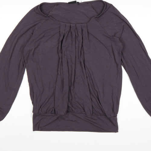 Next Womens Purple Long Sleeve Jersey Blouse Size 12