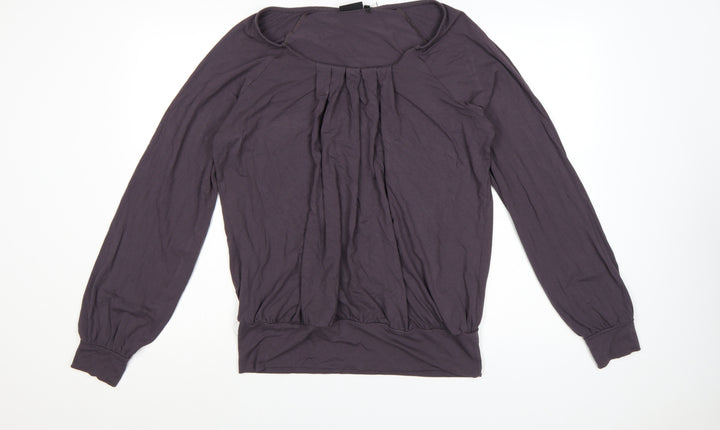 Next Womens Purple Long Sleeve Jersey Blouse Size 12