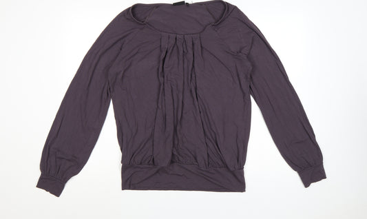 Next Womens Purple Long Sleeve Jersey Blouse Size 12