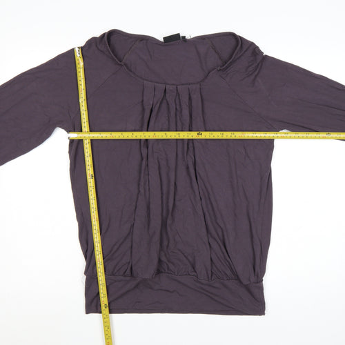Next Womens Purple Long Sleeve Jersey Blouse Size 12