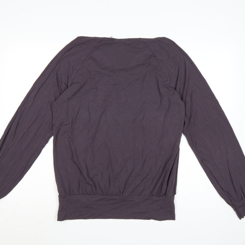 Next Womens Purple Long Sleeve Jersey Blouse Size 12