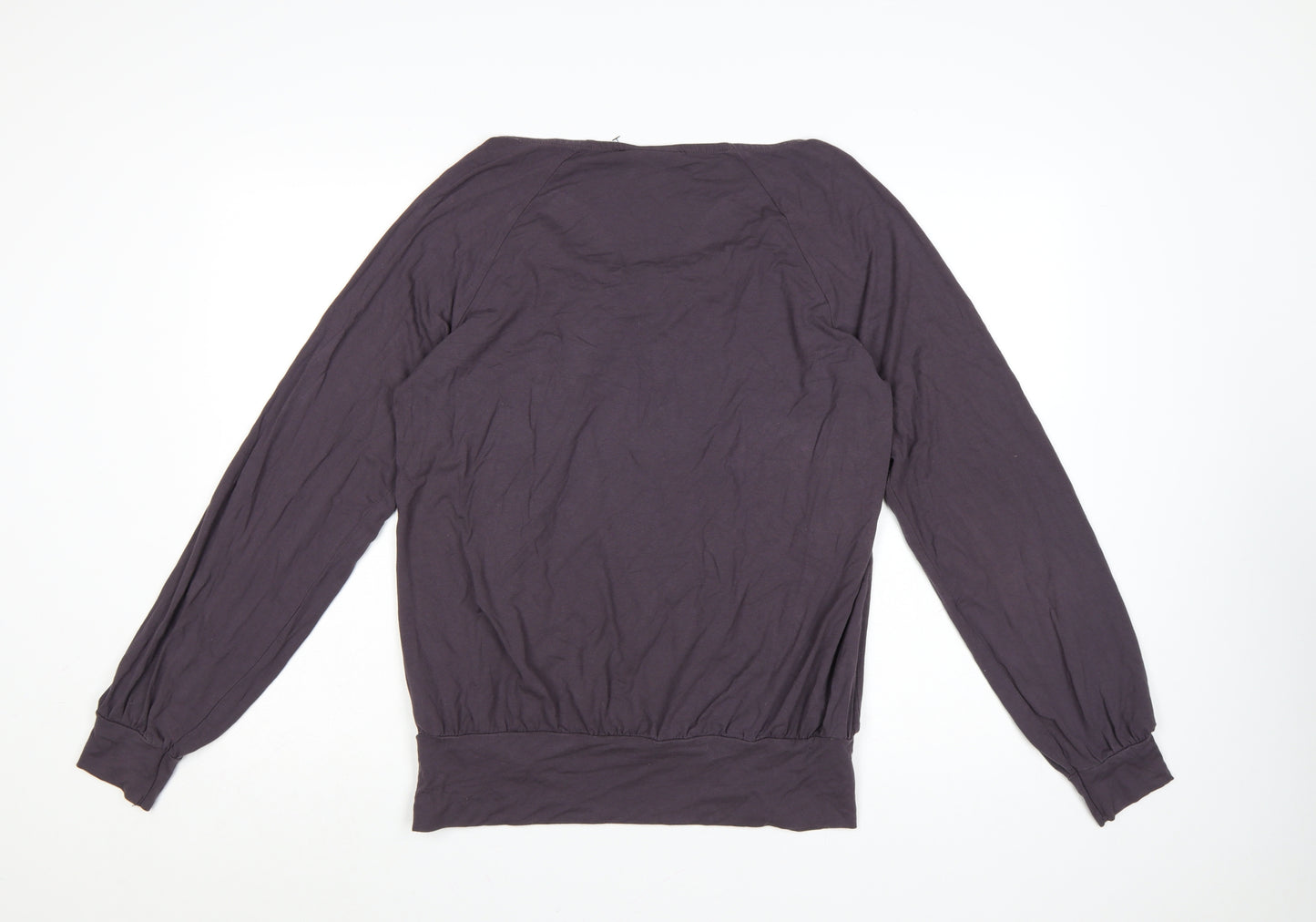 Next Womens Purple Long Sleeve Jersey Blouse Size 12