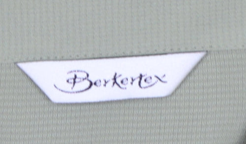 Berkertex Women Green Size 20 Button-Up Short Sleeve Shirt