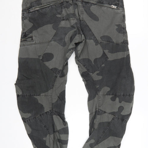 G-Star Men’s Green Camouflage Cargo Trousers Size 34W 32L Loose Tapered