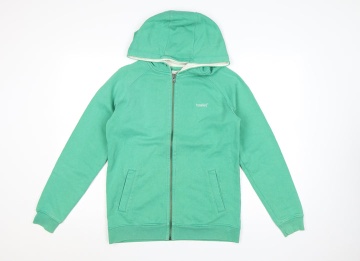 Howies Womens Green Full Zip Hoodie Size 10 Cotton Casual