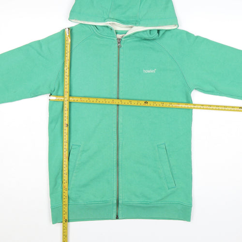 Howies Womens Green Full Zip Hoodie Size 10 Cotton Casual
