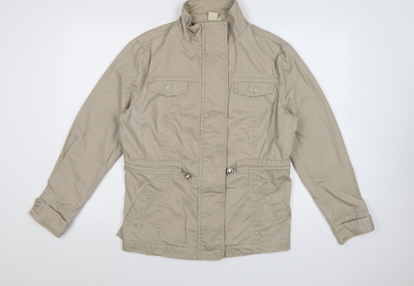 Cotton Traders Womens Beige Size 18 Classic Mid-Length Jacket