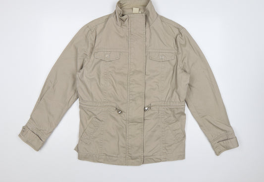 Cotton Traders Womens Beige Size 18 Classic Mid-Length Jacket