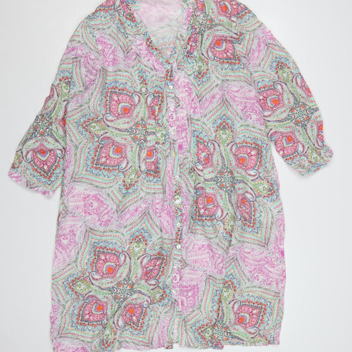 East Women’s Multicoloured Paisley V-Neck Shift Dress Size 14