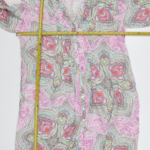 East Women’s Multicoloured Paisley V-Neck Shift Dress Size 14