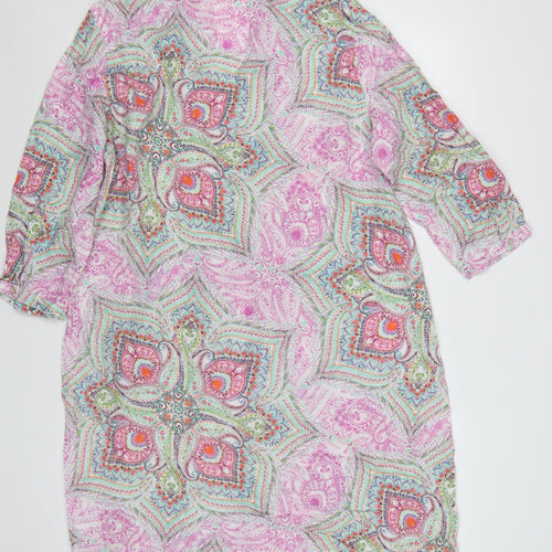 East Women’s Multicoloured Paisley V-Neck Shift Dress Size 14