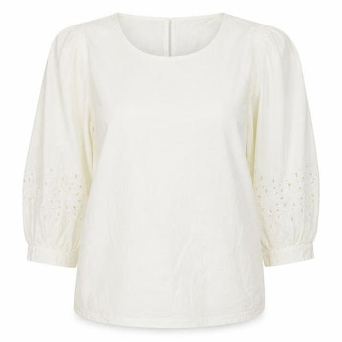 Marks and Spencer Womens Ivory 3/4 Sleeve Cotton Tunic Blouse Size 10