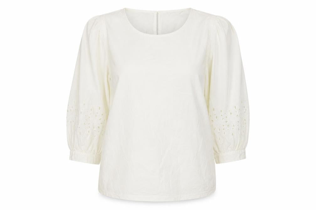 Marks and Spencer Womens Ivory 3/4 Sleeve Cotton Tunic Blouse Size 10