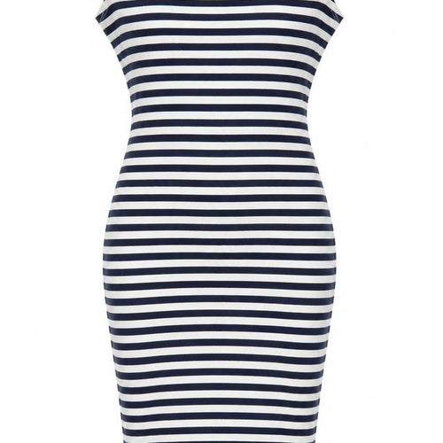 French Connection Women Blue White Striped Bodycon Dress Size 8