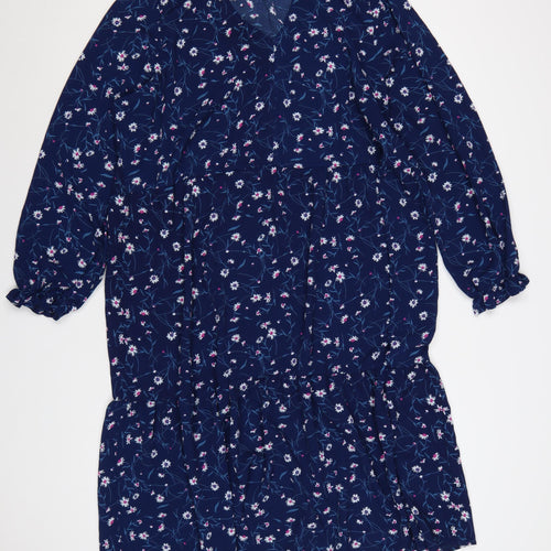 Studio Women Blue Floral A-Line Knee Length Dress Size 20