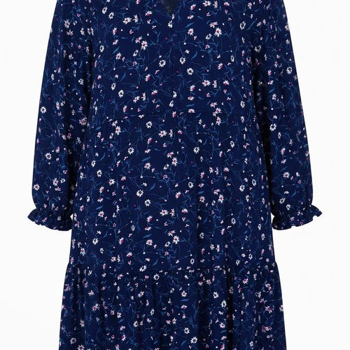 Studio Women Blue Floral A-Line Knee Length Dress Size 20