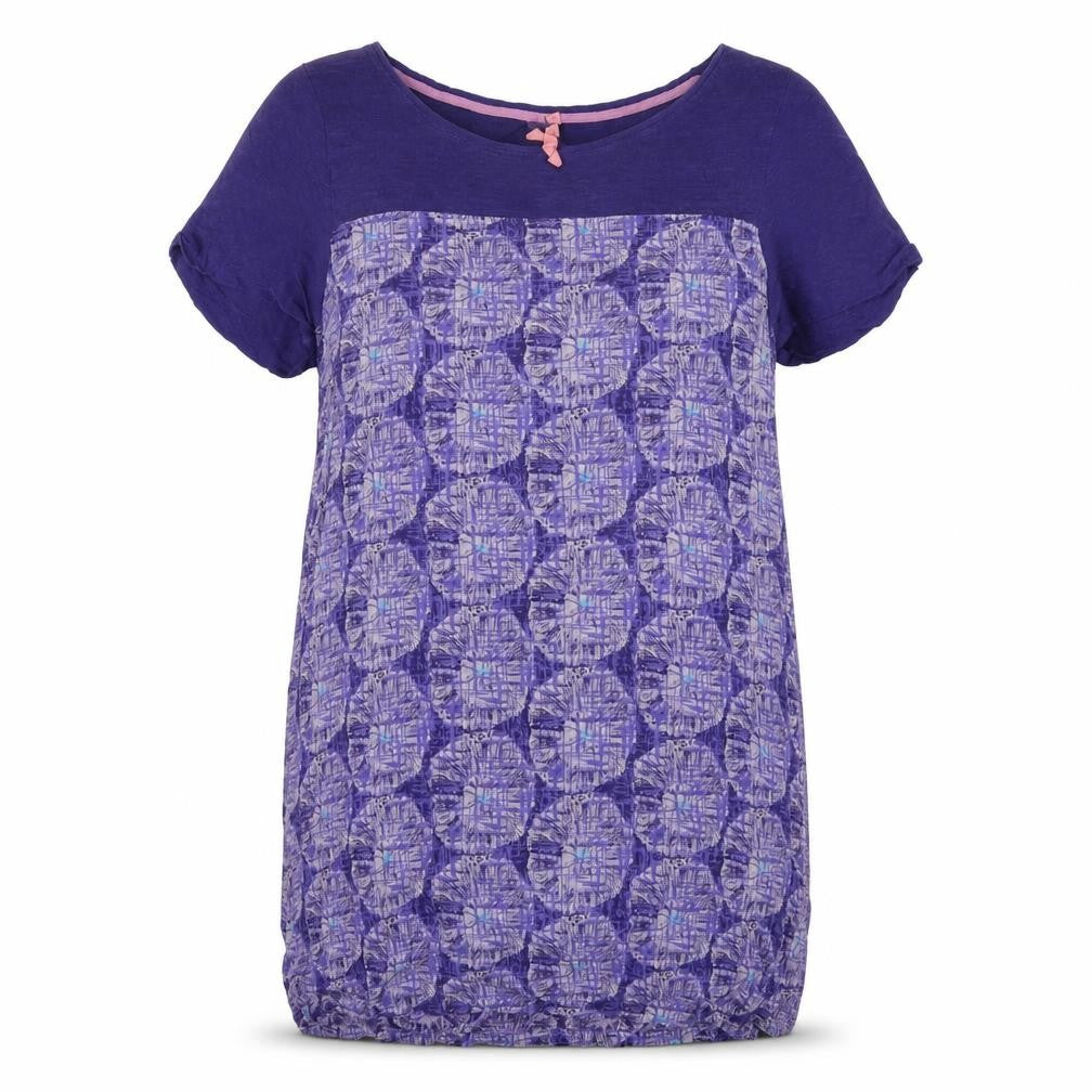 Front view of White Stuff Women's Purple Geometric Shift Dress, size 16