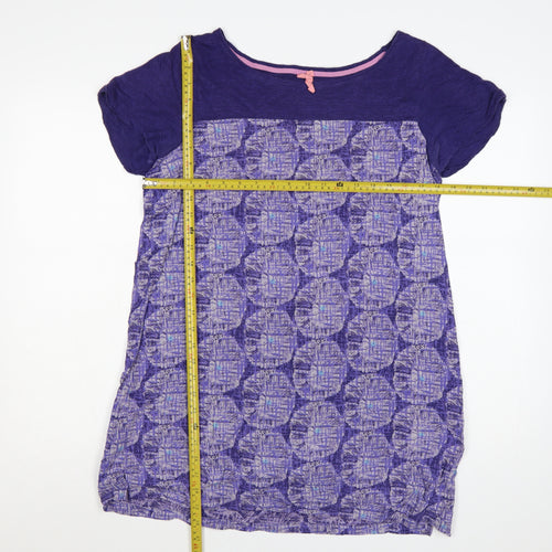 White Stuff Women's Purple Geometric Shift Dress Size 16