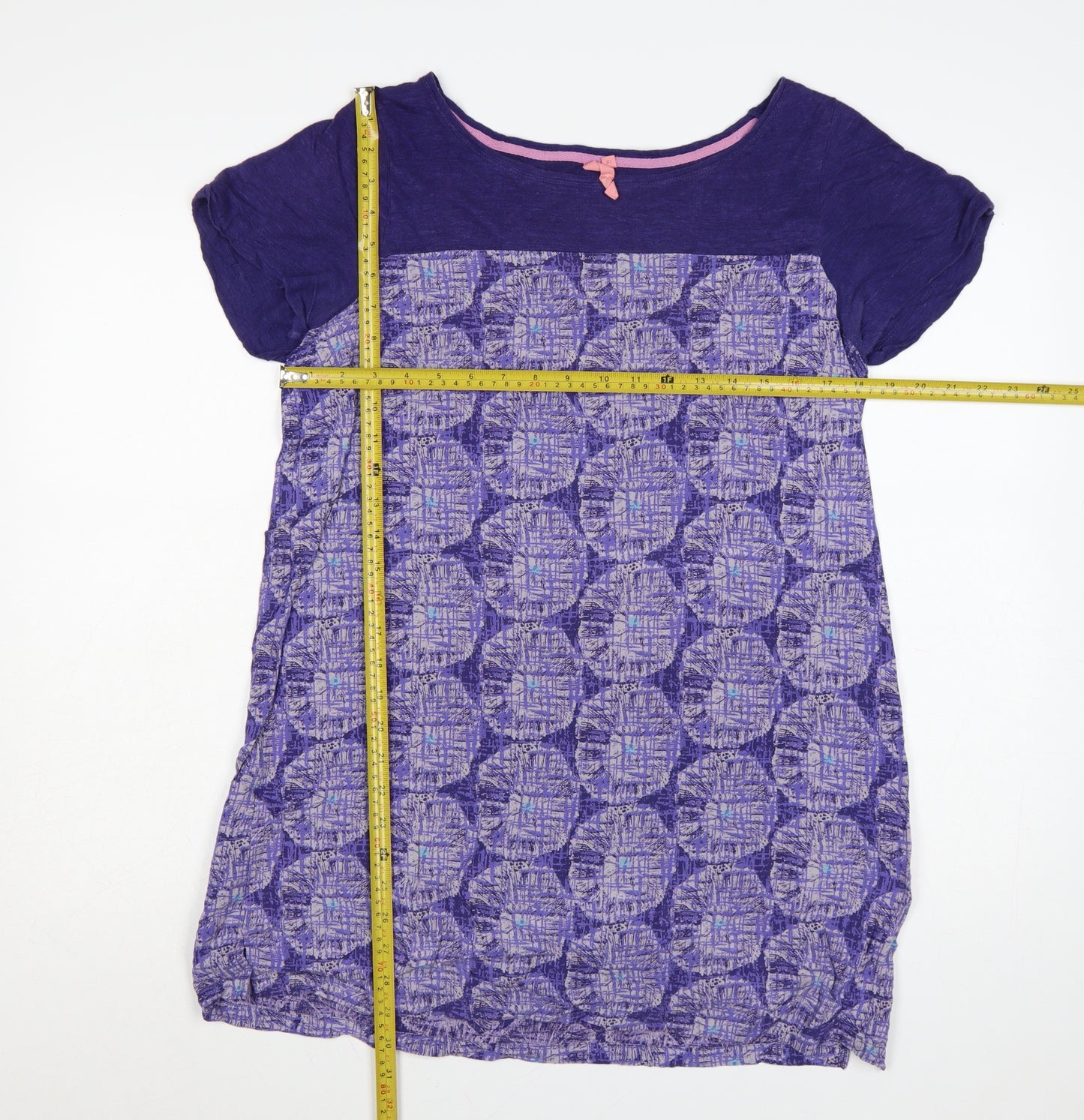 White Stuff Women's Purple Geometric Shift Dress Size 16