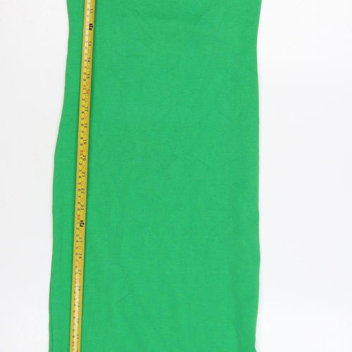 Zara Women Green Size 12 Bodycon Midi Sleeveless Dress
