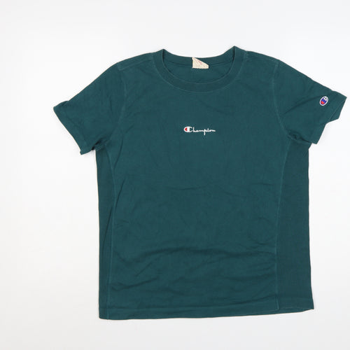 Champion Women Green Basic Short Sleeve Cotton T-Shirt M