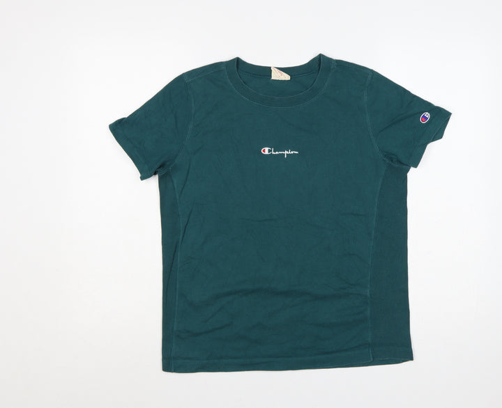Champion Women Green Basic Short Sleeve Cotton T-Shirt M