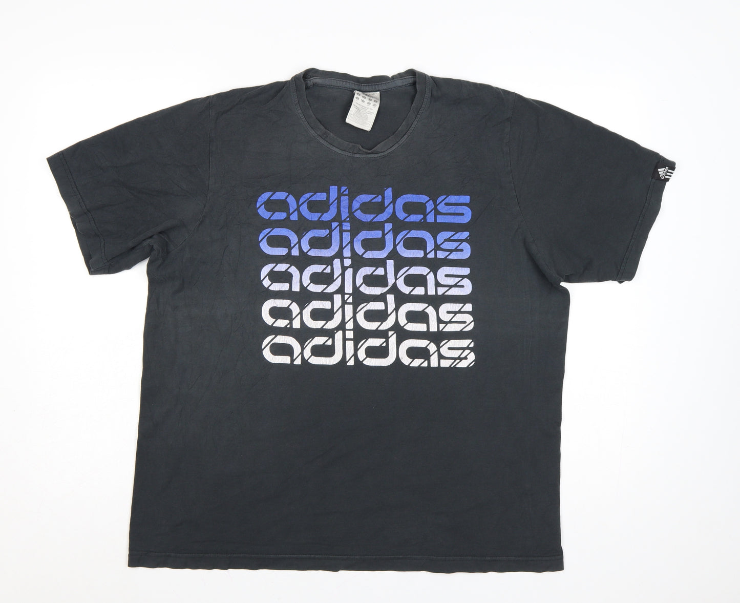 Adidas Men's Black Graphic Print T-Shirt Size L Cotton Blend