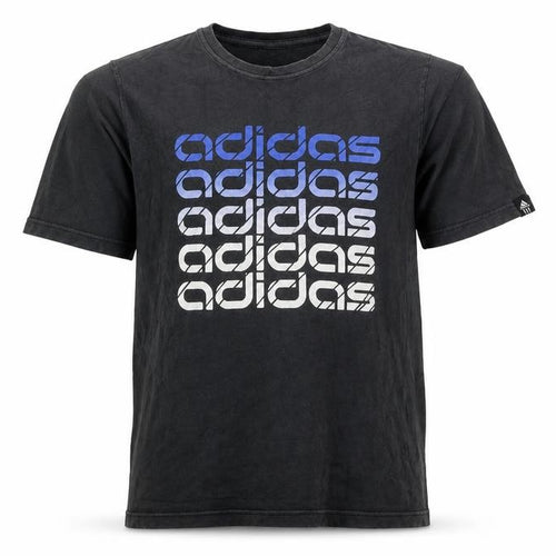 Adidas Men's Black Graphic Print T-Shirt Size L Cotton Blend