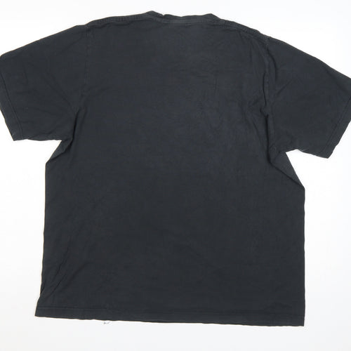 Adidas Men's Black Graphic Print T-Shirt Size L Cotton Blend