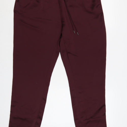 Marks and Spencer Women’s Burgundy Regular Trousers Size 14 Polyester