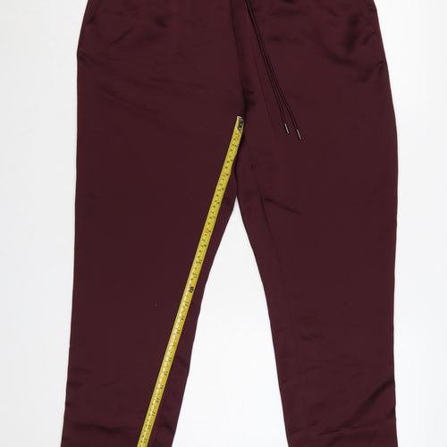 Marks and Spencer Women’s Burgundy Regular Trousers Size 14 Polyester