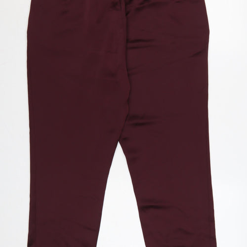 Marks and Spencer Women’s Burgundy Regular Trousers Size 14 Polyester