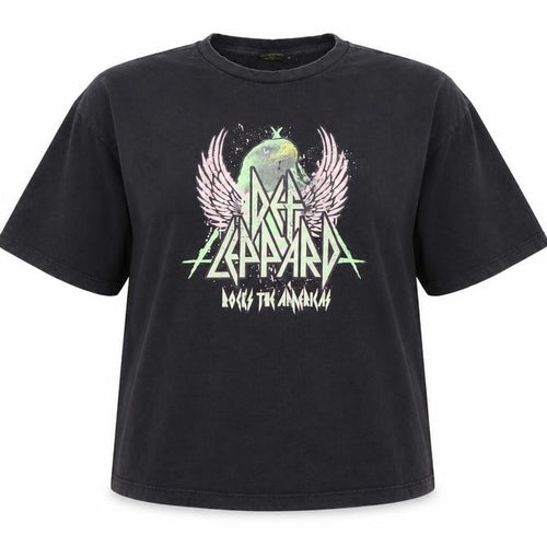 Primark Def Leppard Women's Black XL Relaxed Fit Graphic T-Shirt