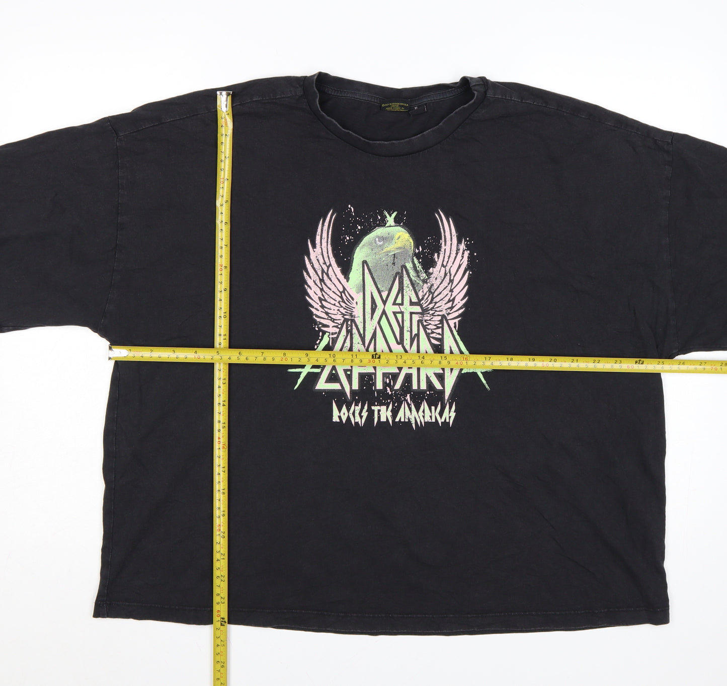 Primark Def Leppard Women's Black XL Relaxed Fit Graphic T-Shirt
