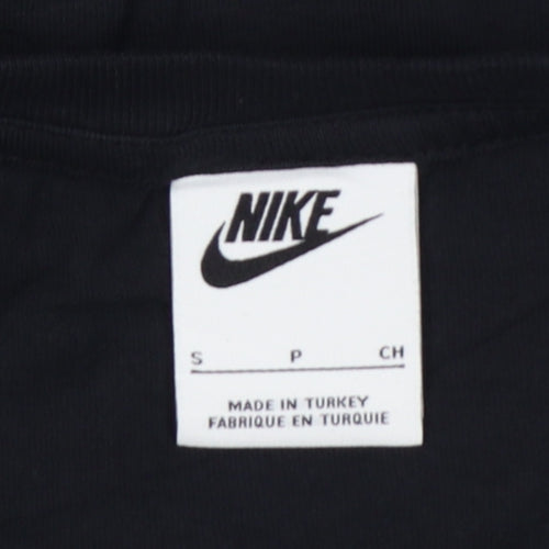 Nike Women's Black Cropped T-Shirt Small Relaxed Fit Sports Top