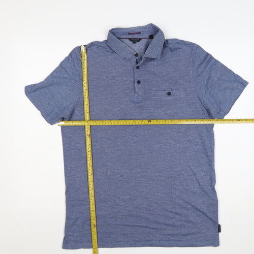 Ted Baker Men’s Blue Cotton Polo Shirt Size L Short Sleeve