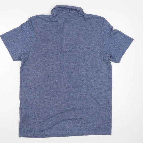 Ted Baker Men’s Blue Cotton Polo Shirt Size L Short Sleeve