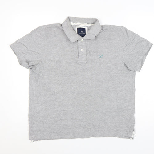 Crew Clothing Company Men's Grey Polo Shirt L Regular Fit Cotton Blend
