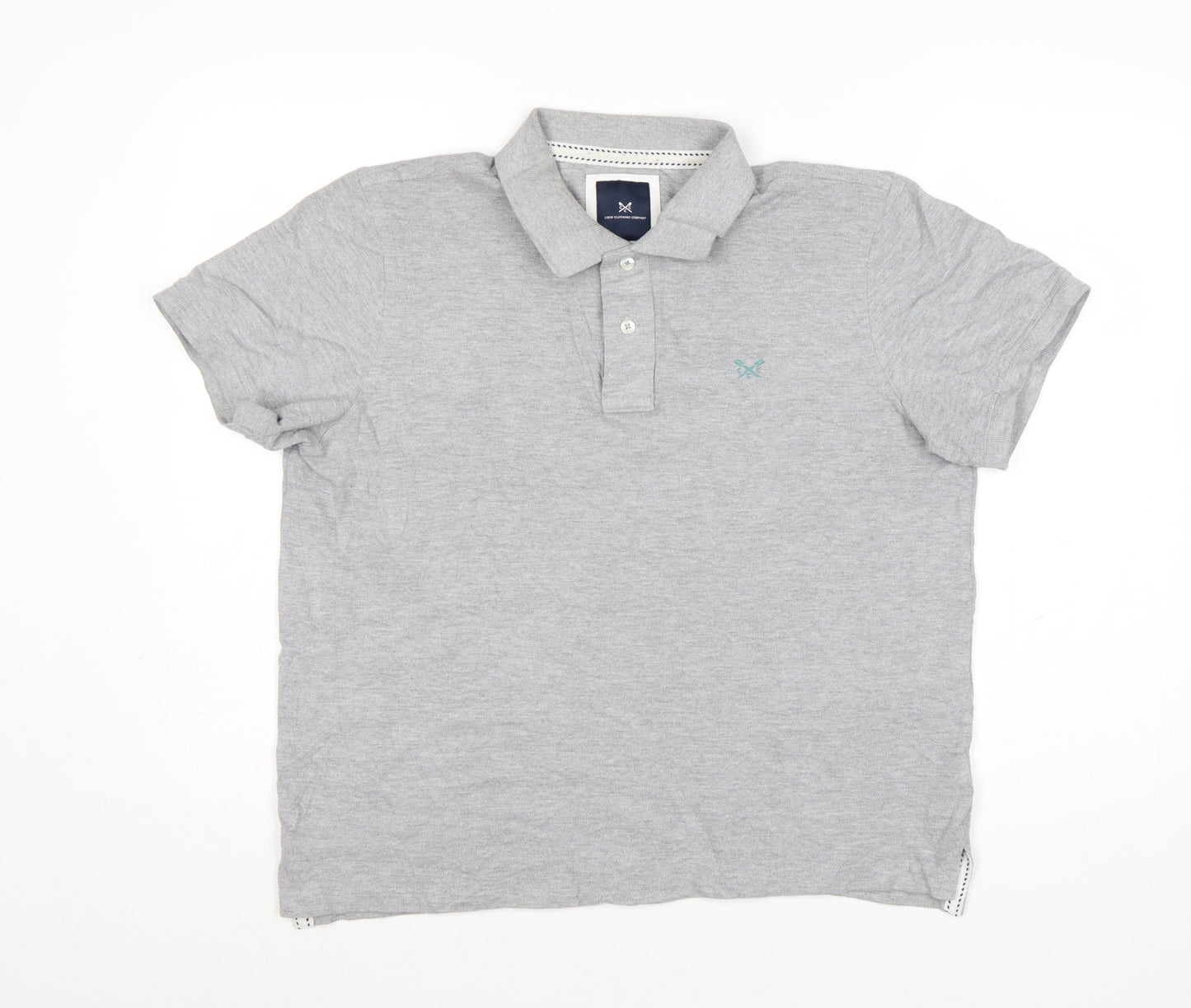 Crew Clothing Company Men's Grey Polo Shirt L Regular Fit Cotton Blend