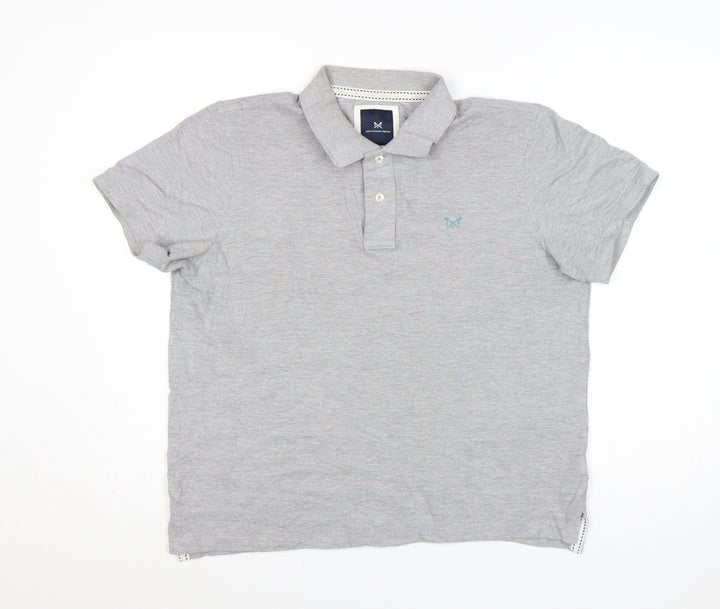 Crew Clothing Company Men's Grey Polo Shirt L Regular Fit Cotton Blend
