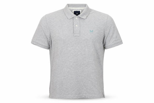 Crew Clothing Company Men's Grey Polo Shirt L Regular Fit Cotton Blend