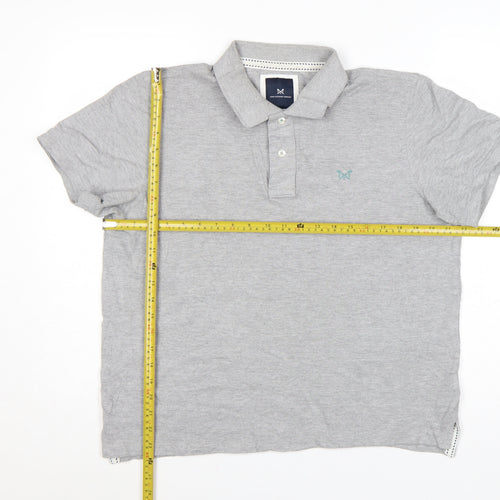 Crew Clothing Company Men's Grey Polo Shirt L Regular Fit Cotton Blend