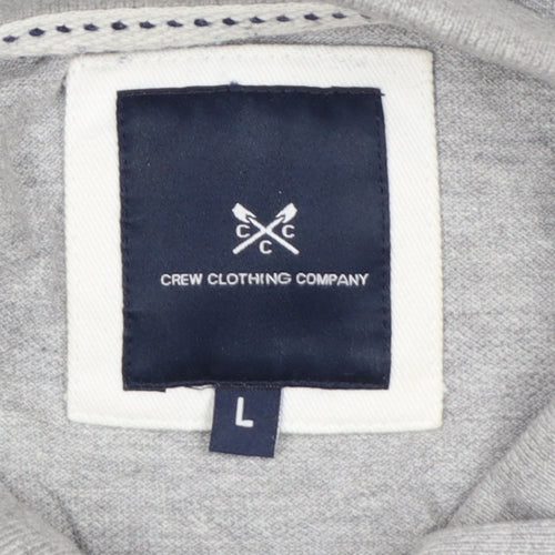 Crew Clothing Company Men's Grey Polo Shirt L Regular Fit Cotton Blend