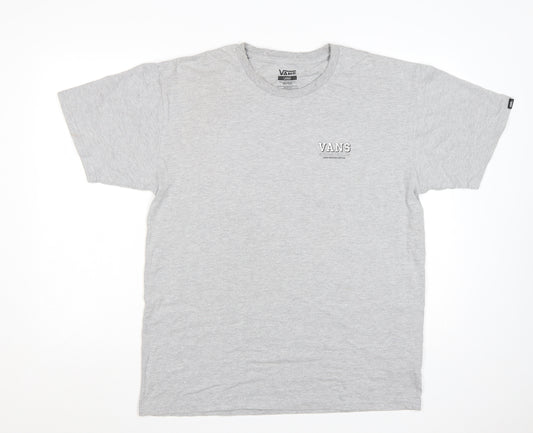 Vans Men's Grey Classic Fit Graphic T-Shirt Large