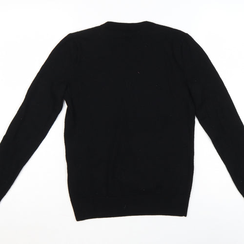 Ralph Lauren Women Black V-Neck Merino Wool Jumper M