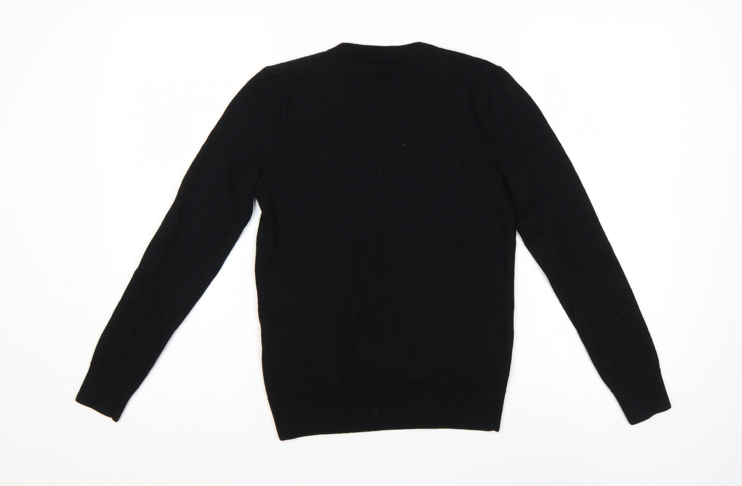 Ralph Lauren Women Black V-Neck Merino Wool Jumper M