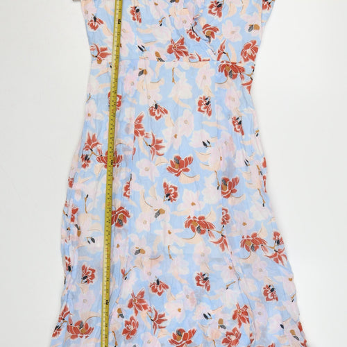 Great Plains Women’s Blue Floral A-Line Midi Cotton Dress Size 12