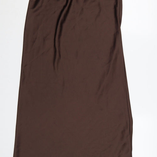 Wednesday’s Girl Women Brown Long Satin Skirt Size 12