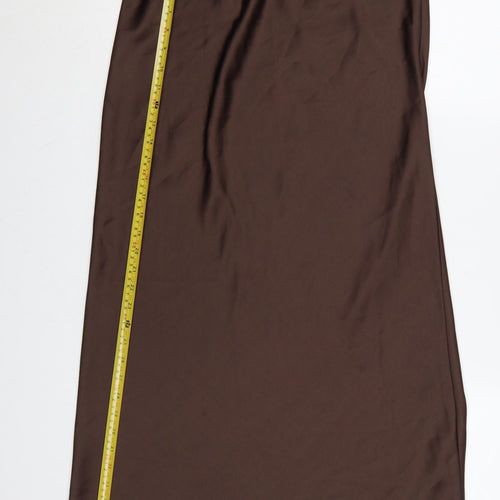 Wednesday’s Girl Women Brown Long Satin Skirt Size 12